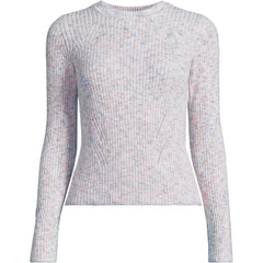 Women's Plus Size Cotton Blend Marl Ribbed Crew Neck Sweater