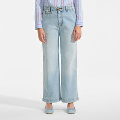 Women's Petite Recover Denim Mid Rise Wide Leg Ankle Jeans