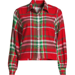 Women's Cropped Flannel Shirt