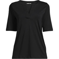 School Uniform Women's Supima Jersey Half Sleeve Splitneck Shirt