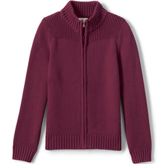 School Uniform Boys Cotton Modal Zip Front Cardigan Sweater
