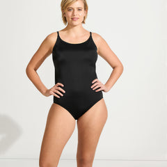 Women's Plus Size Tugless Thin Strap One Piece Swimsuit