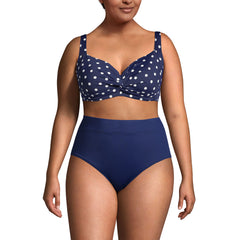 Women's Plus Size Chlorine Resistant Twist Front Underwire Bikini Swimsuit Top