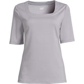 Women's Elbow Sleeve Ponte Square Neck Top