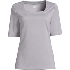 Women's Elbow Sleeve Ponte Square Neck Top