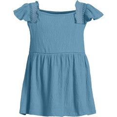 Girls Smocked Flutter Sleeve Gauze Tank Top