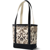 Medium Print 5 Pocket Open Top Long Handle Canvas Tote Bag
