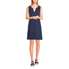 Women's Long Cotton Jersey Sleeveless Swim Cover-up Dress Print