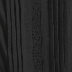Women's Plus Size Lightweight Jersey Lace Mix Long Sleeve Pintuck Top