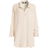 Women's Oversized Gauze Button Front Cover-Up Shirt
