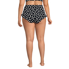 Women's Plus Size Ruffle High Waisted High Leg Bikini Bottoms