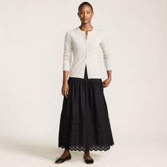 Women's Petite Voile Tiered Eyelet Maxi Skirt