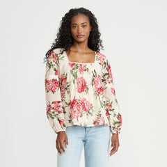 Women's Square Neck Pintuck Blouse