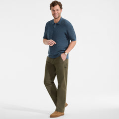 Men's Short Sleeve Fine Gauge Sweater Polo
