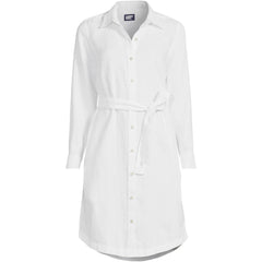 Women's Long Sleeve Linen Shirt Dress