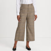Women's Brushed Flannel High Rise Patch Pocket Wide Leg Crop Pants