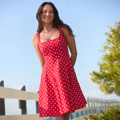 Women's Tall Princess Seam Poplin Above the Knee Dress
