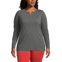 School Uniform Women's Plus Size Cotton Polyester Long Sleeve Tunic with Pockets