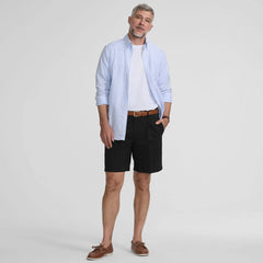 Men's No Iron 9" Pleated Front Chino Short