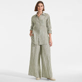 Women's Linen High Rise Palazzo Pants - Set Bottom