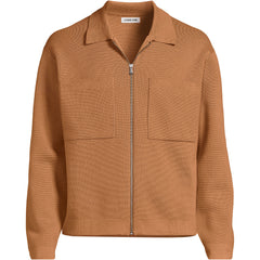 Men's Long Sleeve Fine Gauge Cotton Full Zip Chore Coat