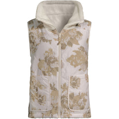 Women's Plus Size Sherpa Fleece Reversible Mixed Media Vest