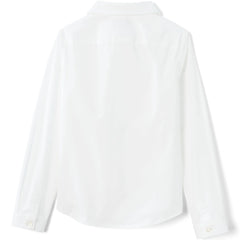Girls Long Sleeve Peter Pan Collar Broadcloth Shirt