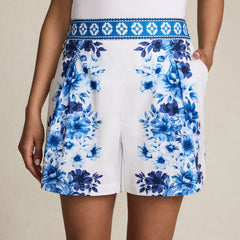 Women's Poplin Pull On Pleated 5" Shorts - Set Bottom