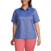 Women's Plus Size Short Sleeve Oxford Shirt