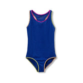 Girls Chlorine Resistant Embroidered One Piece Swimsuit