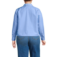Women's Plus Size No Iron Boxy Cropped Shirt