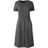 Women's Short Sleeve Ponte Dress Top of Knee