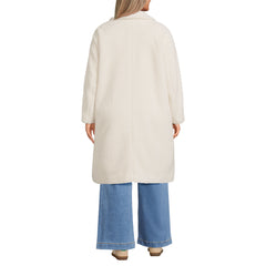 Women's Plus Size Double Breasted Sherpa Fleece Coat