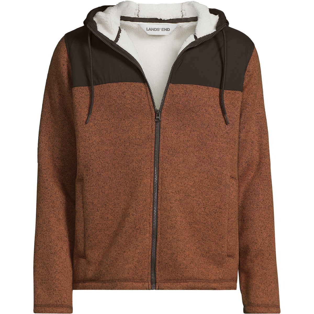 Men's Tall Sweater Fleece Mixed Media Full Zip Jacket