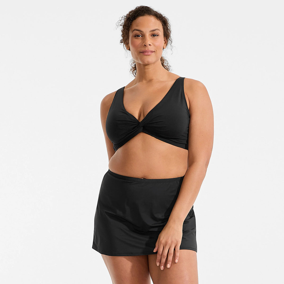 Women's Plus Size Twist Front Underwire Bikini Swimsuit Top