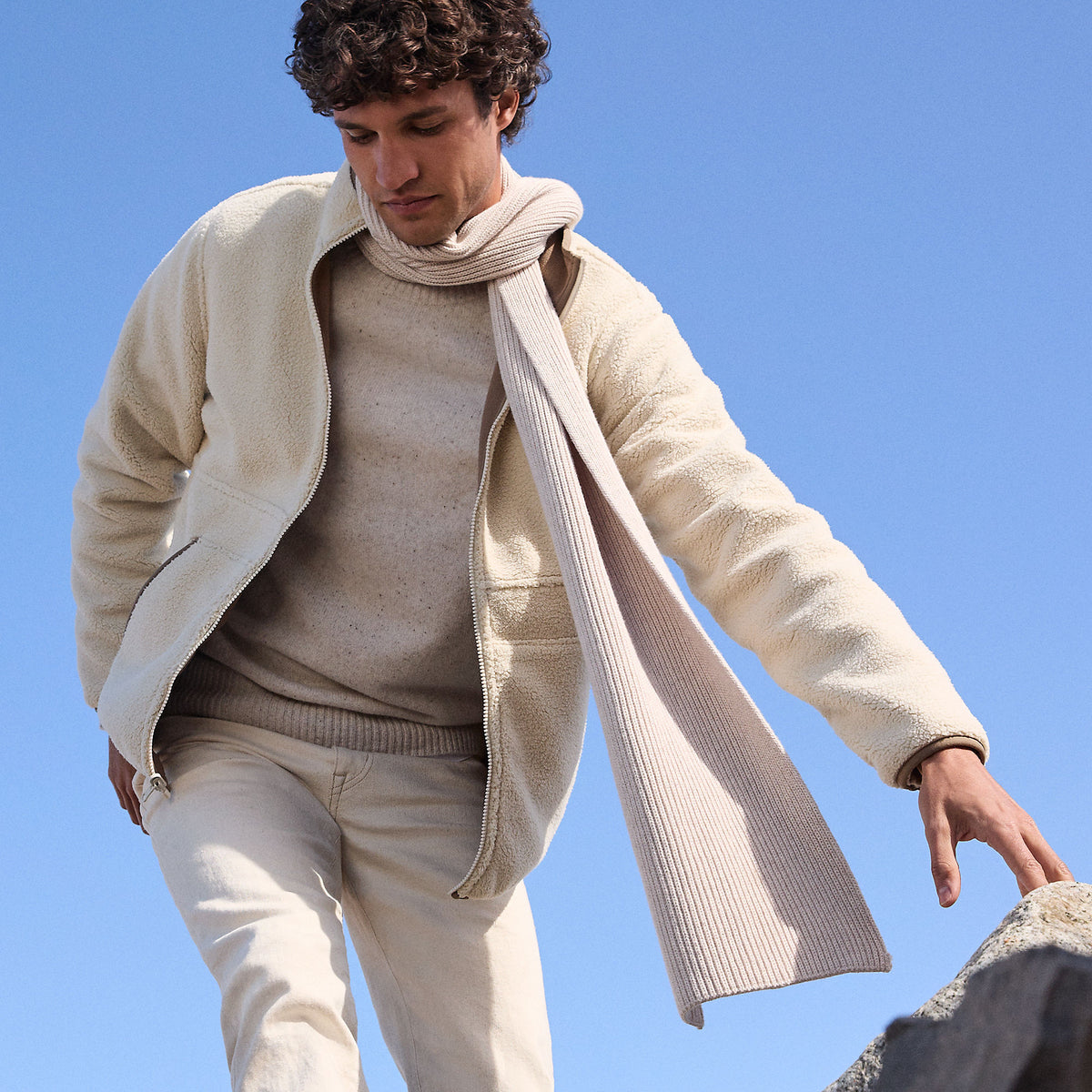 Men's Tall Long Sleeve Lambswool Crewneck Sweater