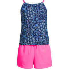 Girls Chlorine Resistant Tankini Top Woven Short Set