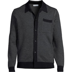 Men's Long Sleeve Washable Merino Button Through Sweater Polo