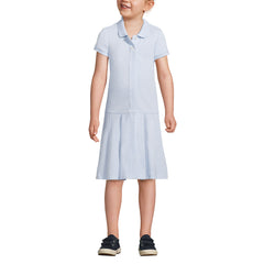 Girls Adaptive Short Sleeve Mesh Polo Dress at the Knee