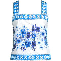 Women's Poplin Square Neck Tank Top