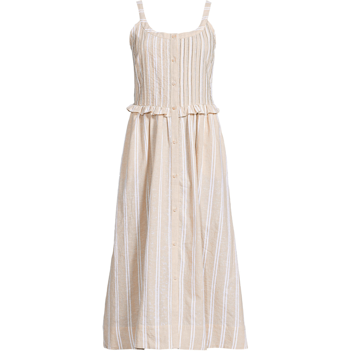 Women's Petite Linen Blend Pintuck Tank Midi Dress