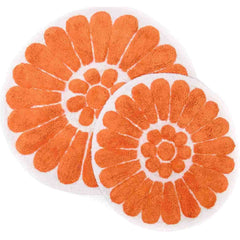 Chesapeake Bursting Flower Cotton Anti Skid 2 Piece Round Bath Rug Set