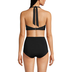Women's D-Cup Chlorine Resistant Square Neck Halter Bikini Top