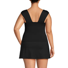 Women's Plus Size DD-Cup Square Neck Underwire Tankini Top