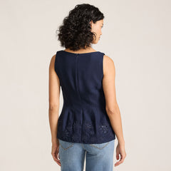 Women's Embroidered Peplum Top