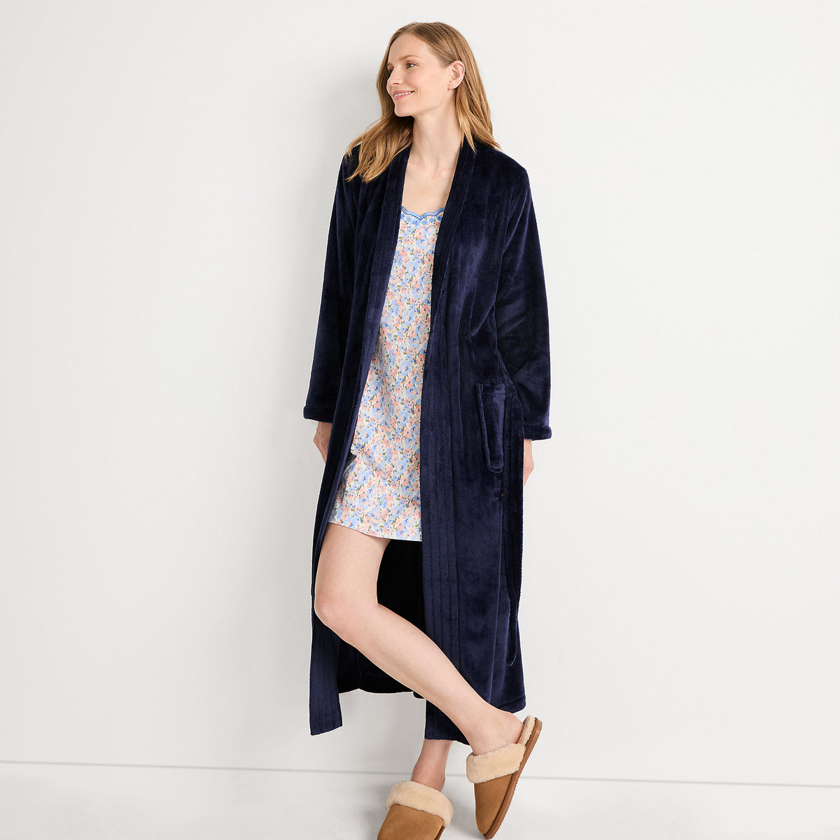 Women's Tall Cozy Plush Long Wrap Robe