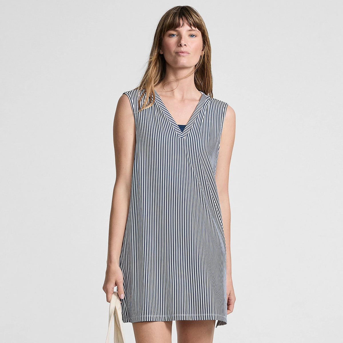 Women's SunShade UPF 50 Quickdry Sleeveless Mini Swim Cover-Up Dress