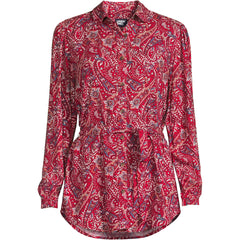 Women's Plus Size Rayon Tie Waist Shirt