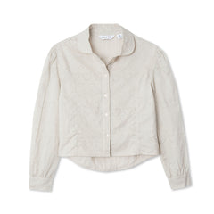 Girls Long Sleeve Woven Hearts Top