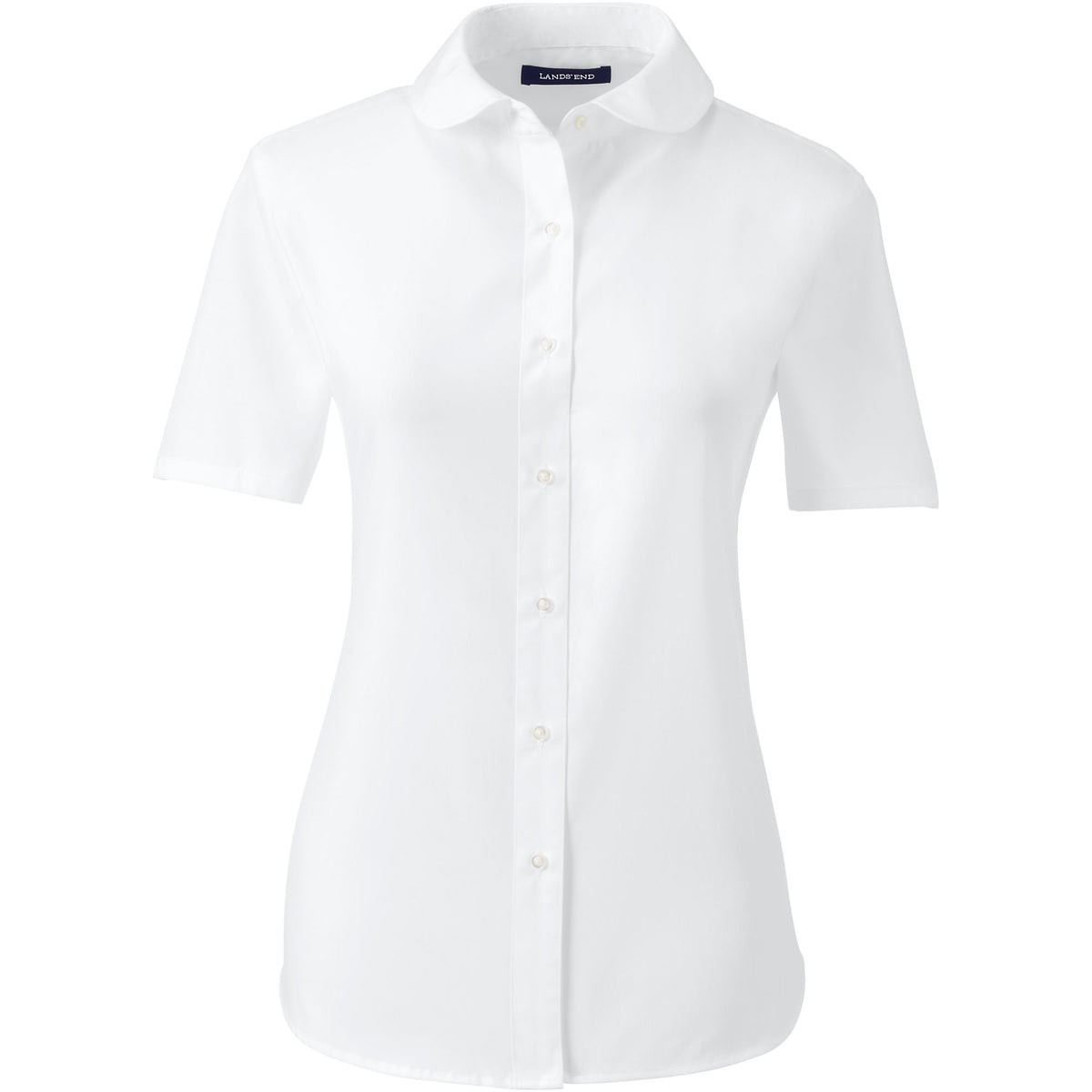 School Uniform Women's Short Sleeve Peter Pan Collar Broadcloth Shirt